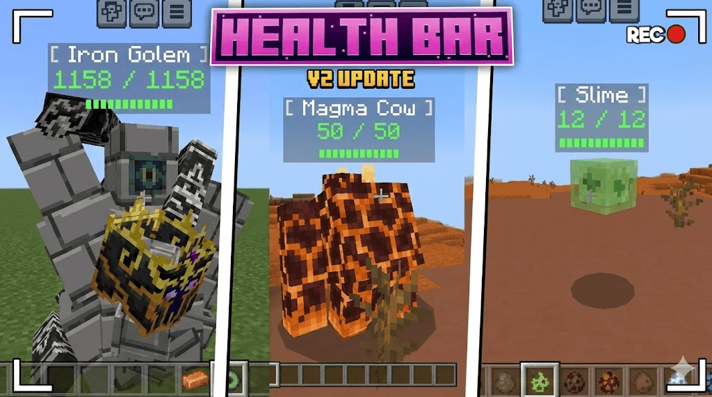 Health Bar addon works with all mobs — screenshot 5