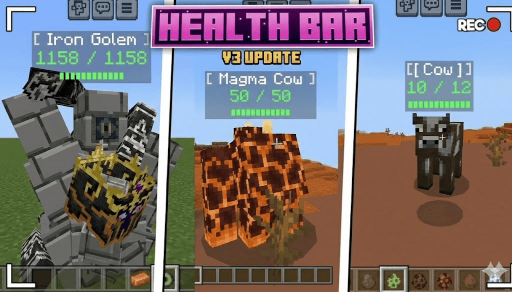 Health Bar addon works with all mobs — screenshot 6