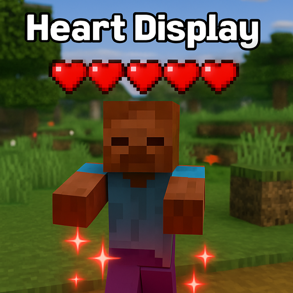 📜Heart Display Nametags for Players and Mobs [Addon Script]