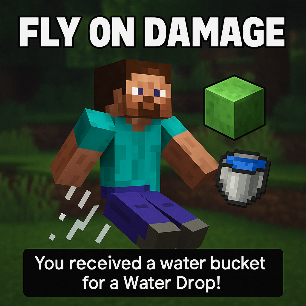 Minecraft but You Fly When You Take Damage 🚀🔥 (Fly on Damage)