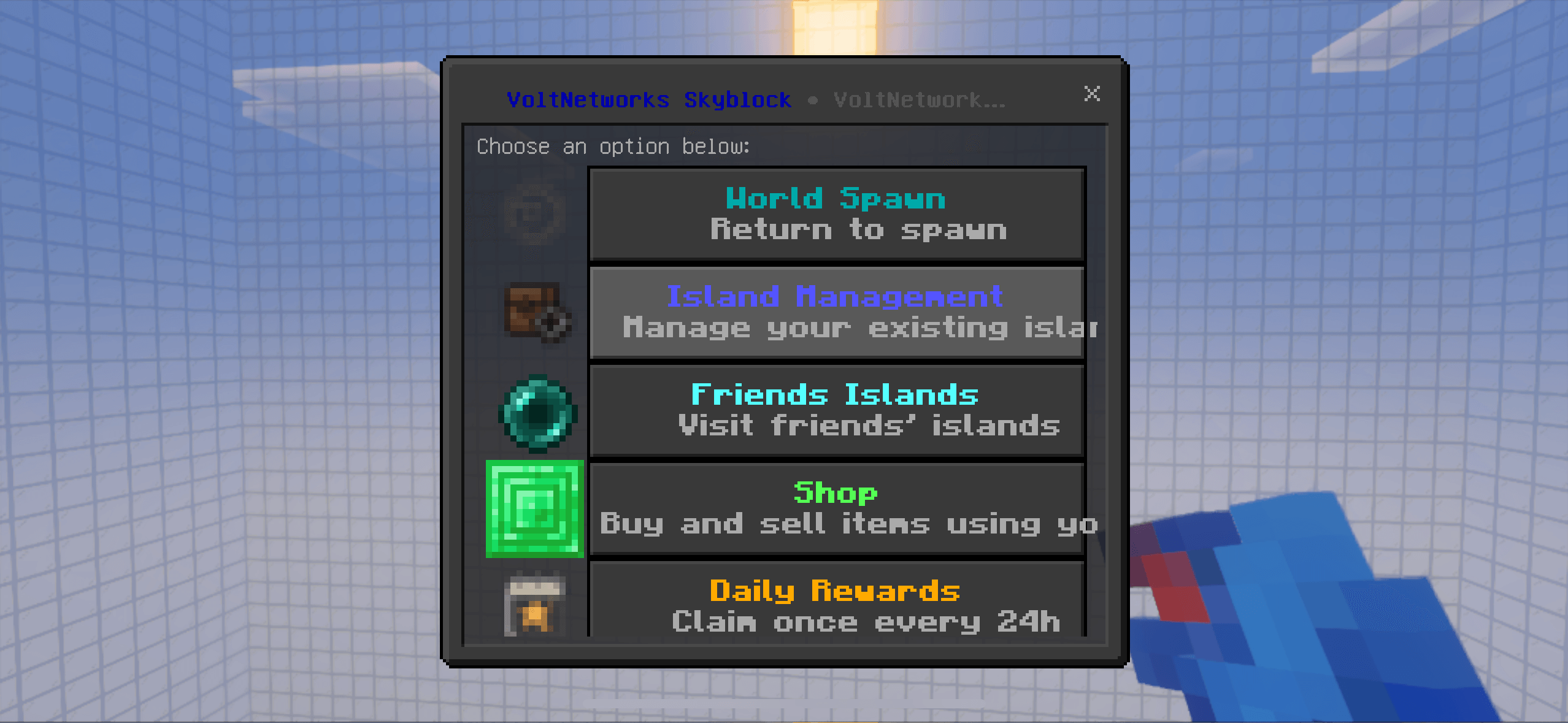 VoltNetworks Skyblock gui — screenshot 1