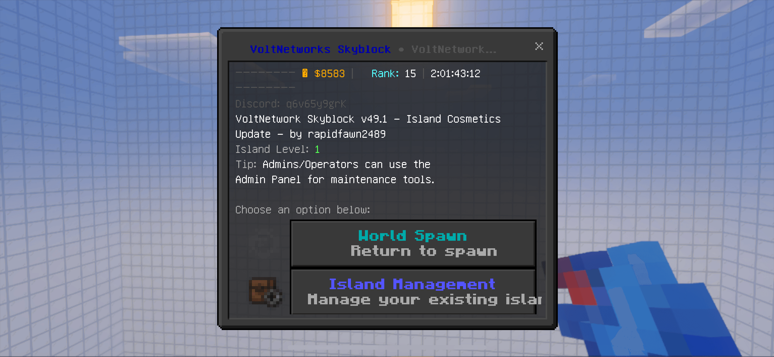 VoltNetworks Skyblock gui — screenshot 3
