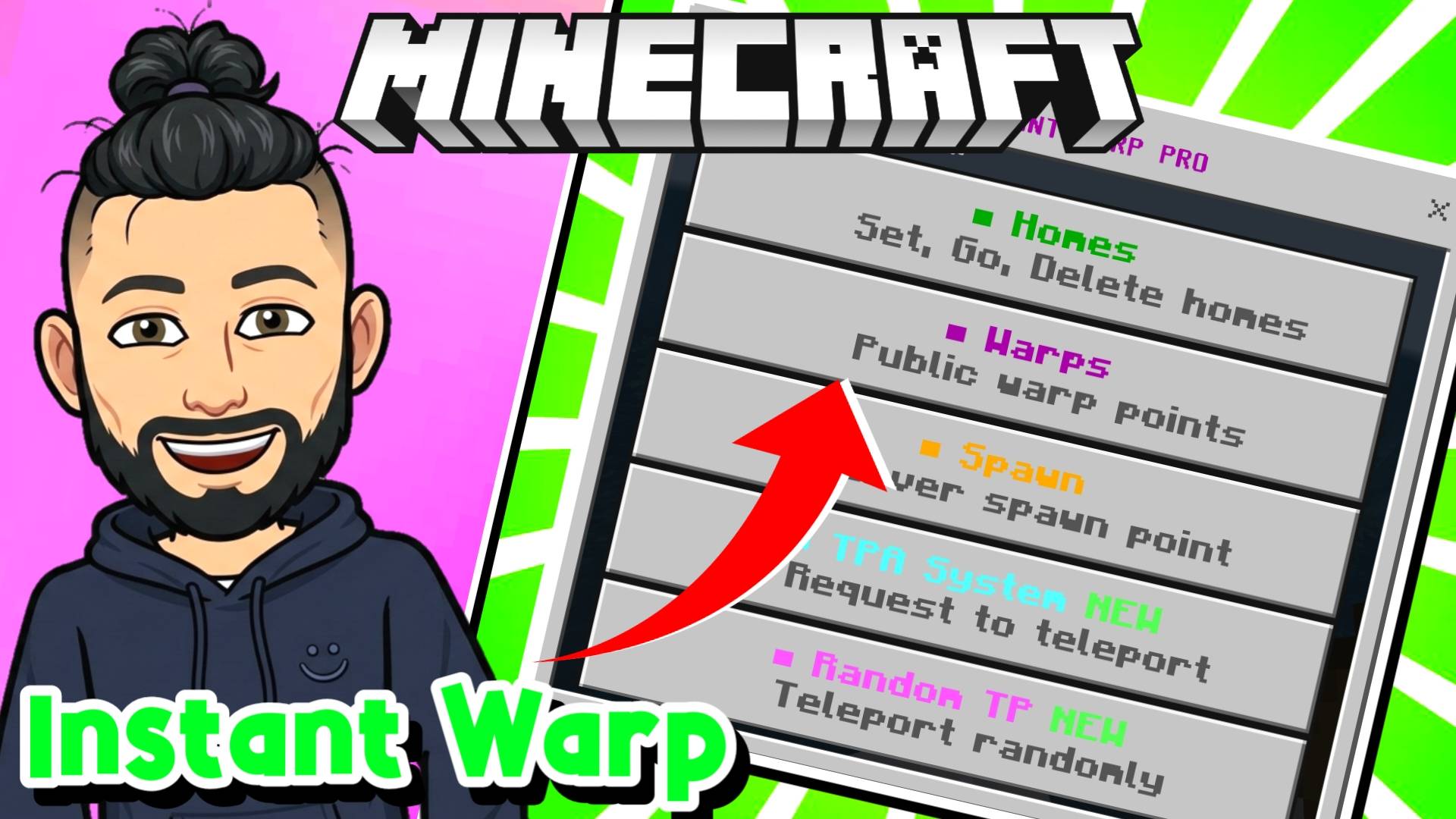 Instant Warp Addon: Homes, Public Warps & Menus — screenshot 1