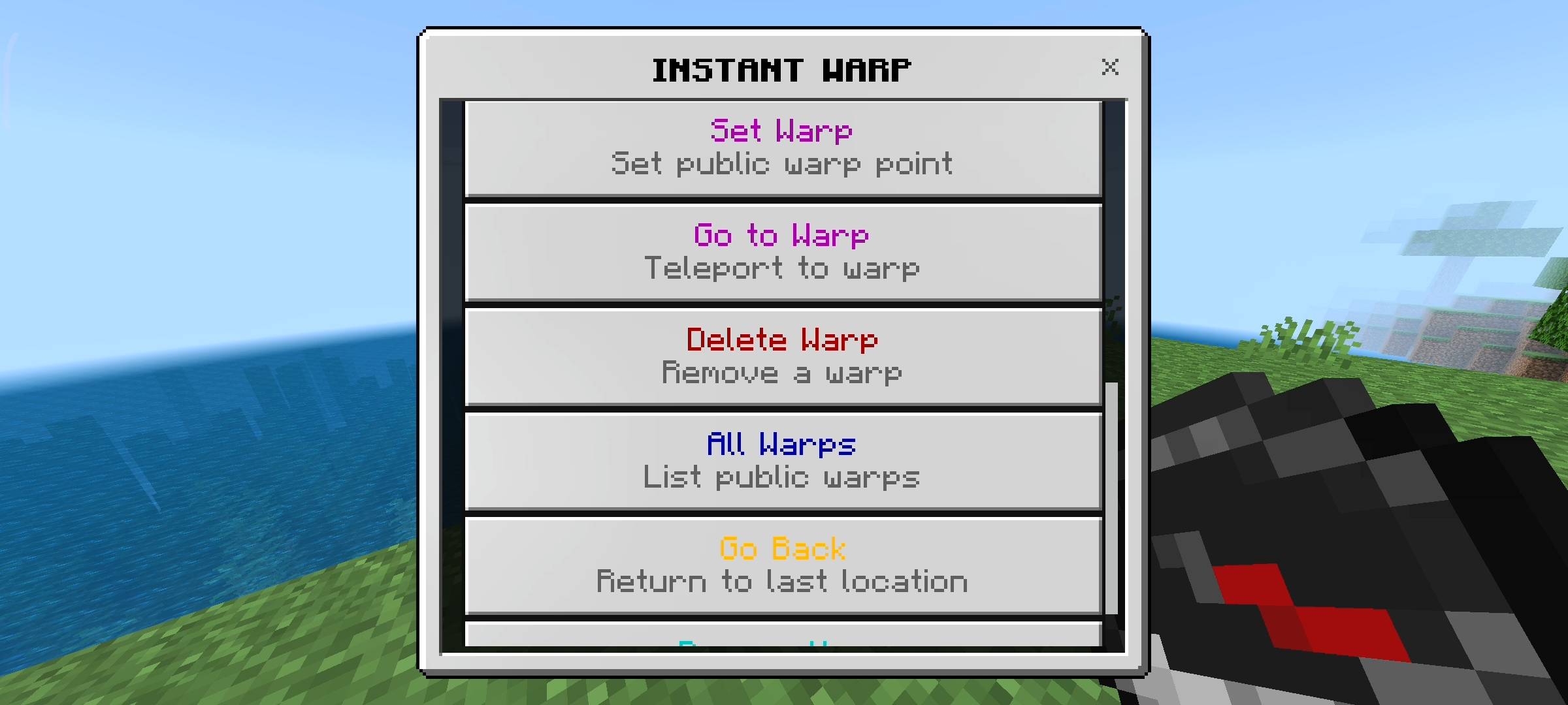 Instant Warp Addon: Homes, Public Warps & Menus — screenshot 8
