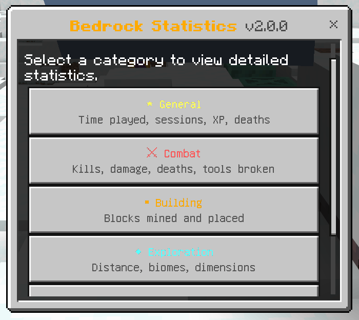 Bedrock Statistics — screenshot 2