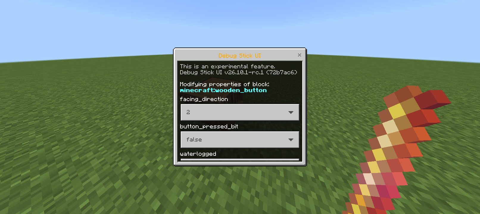 Debug Stick UI — screenshot 1