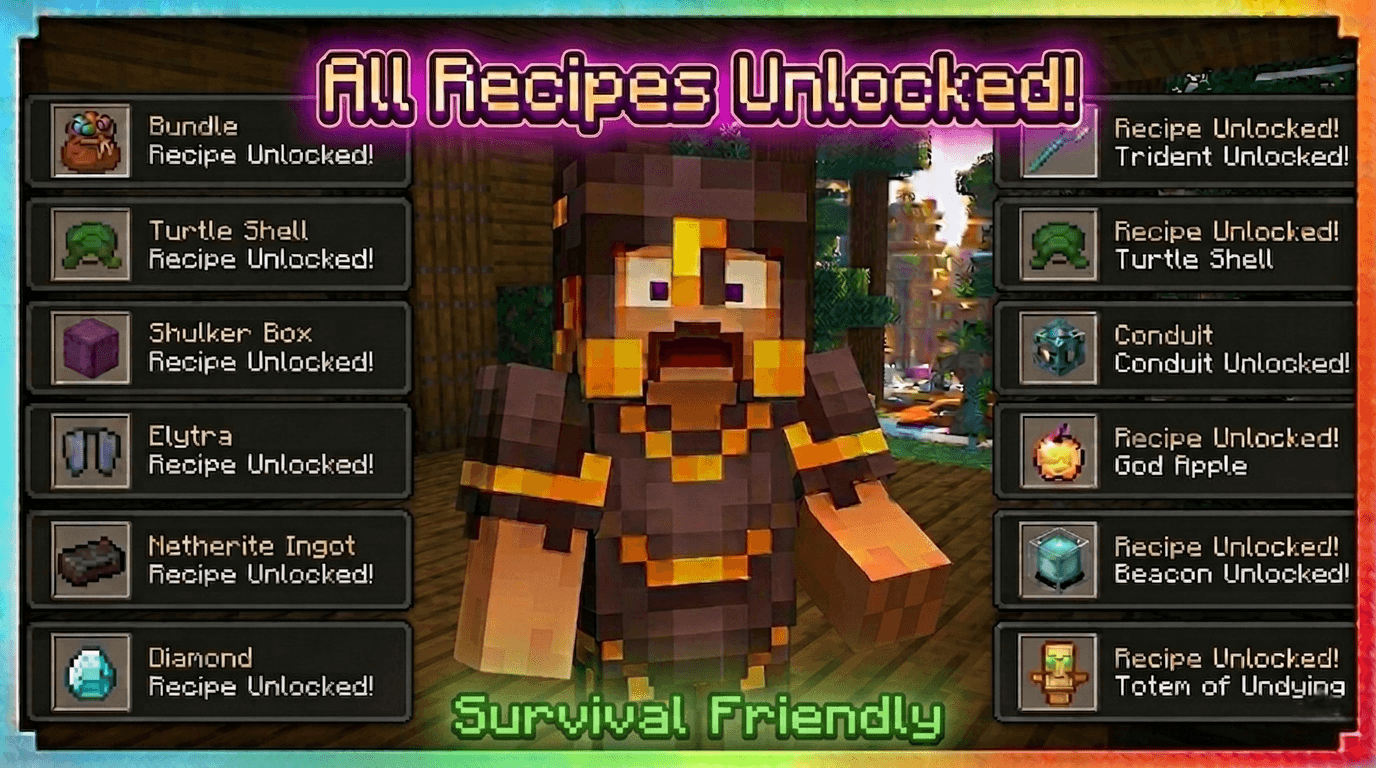 All Crafting Recipes Unlock (Don't Download it's already a feature in lastest Minecraft) — screenshot 1