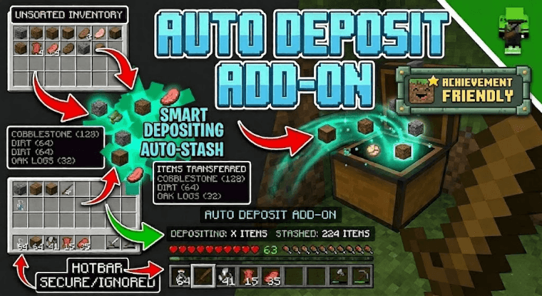 Auto Deposit Items "Organize your inventory after a long adventure" — screenshot 1