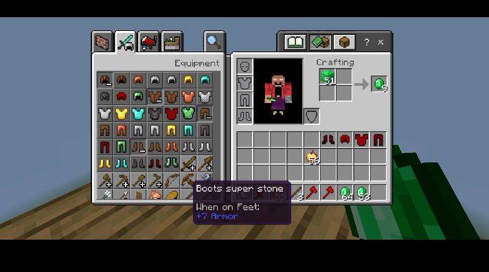 Super Stone Armor and Emerald Weapons Mod for Minecraft PE – Epic Swords, Powerful Armor, Crafting Tools and Survival Addon — screenshot 2