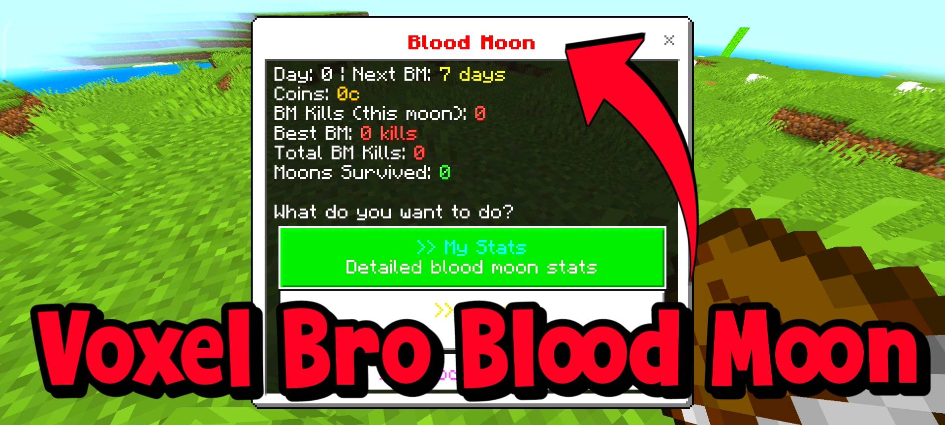 Voxel Bro Blood Moon - Survival Challenge — screenshot 1