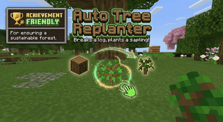 Auto Tree Replanter "Breaks a log plants a sapling" — screenshot 1