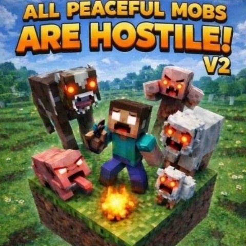 ALL PEACEFUL MOBS ARE HOSTILES V2 ACHIVEMENT FRIENDLY
