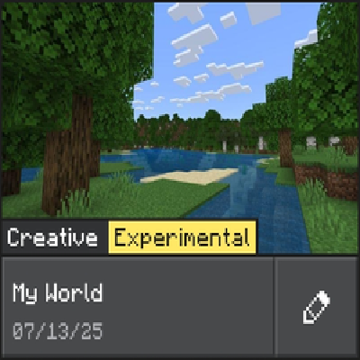 Experiments Enabled World Templates