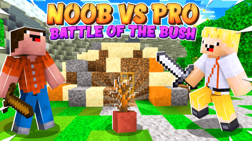 Noob Vs Pro - Battle Of The Bush - Bedrock Edition — screenshot 1