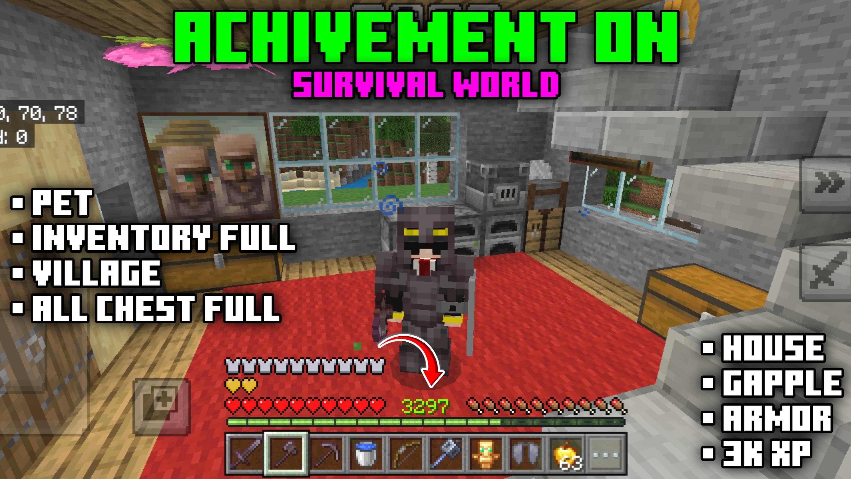 Achivement On Starter Survival World With Big House — screenshot 1