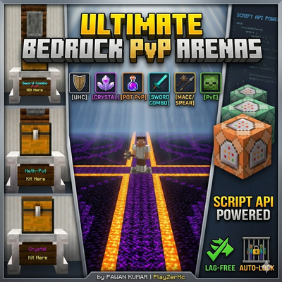 Ultimate Bedrock PvP Arenas | 6 Modes, 1v1 Auto-Lock & Lag-Free API