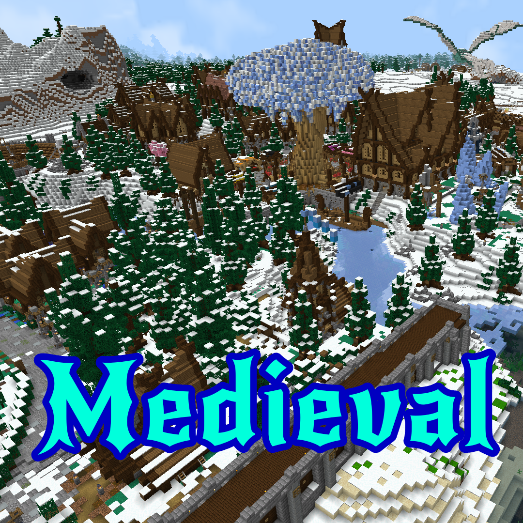 Medieval City in a Snow Plain