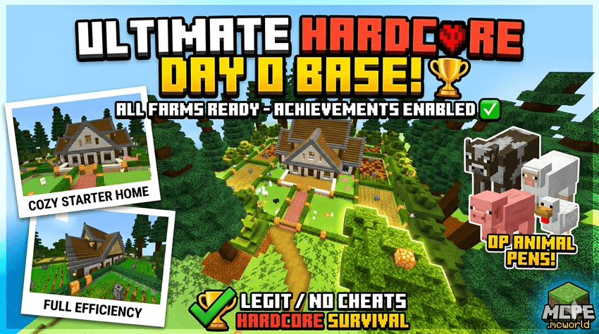 The ULTIMATE Day 0 Hardcore Survival Base! (Achievements ON ✅) — screenshot 1
