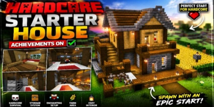 Hardcore Starter Survival House (Achievements ON) — screenshot 1