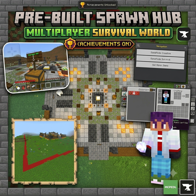 Pre-built Spawn Multiplayer Survival World (Achievements On)