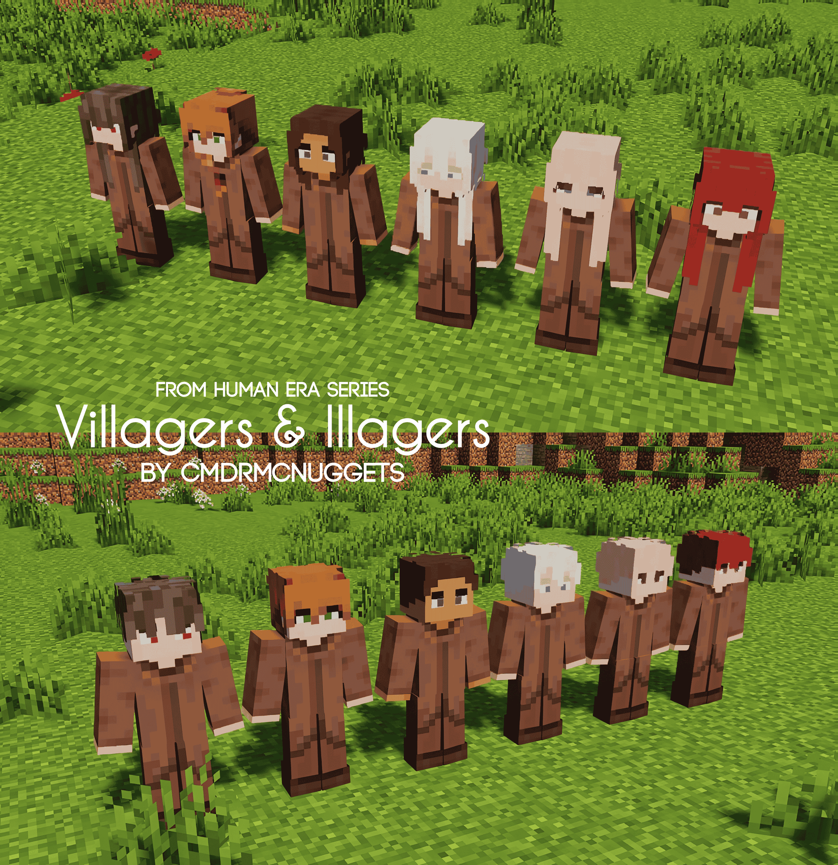 [ Bedrock ] Human Era: Villagers & Illagers X Actions n Stuff — screenshot 7