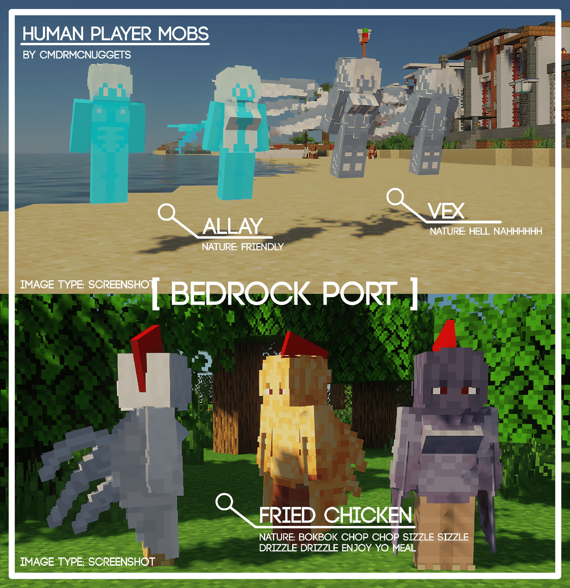 [ Bedrock ] Human Player Mobs — screenshot 3