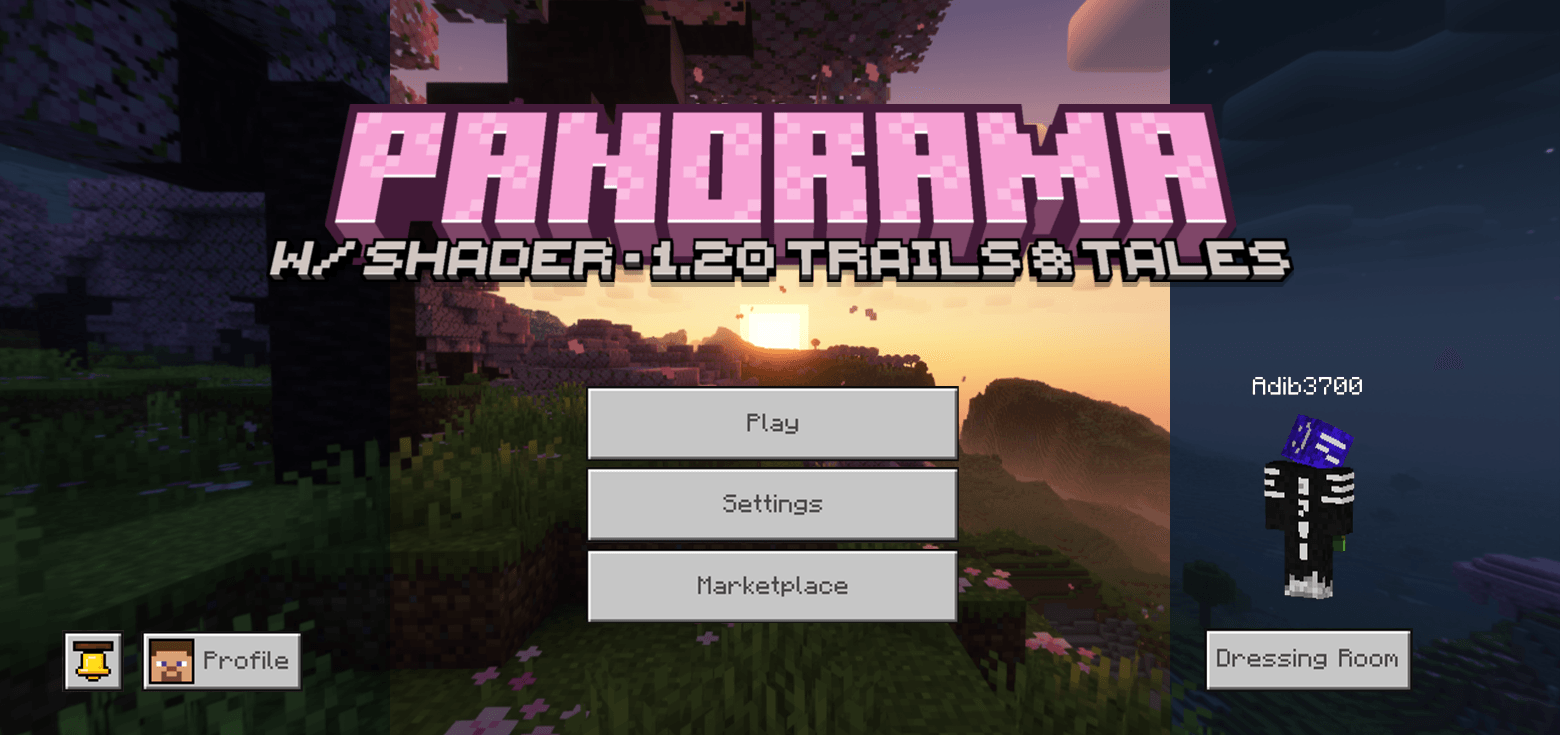 Trails & Tales Panorama with Shaders (Bedrock Edition) — screenshot 1