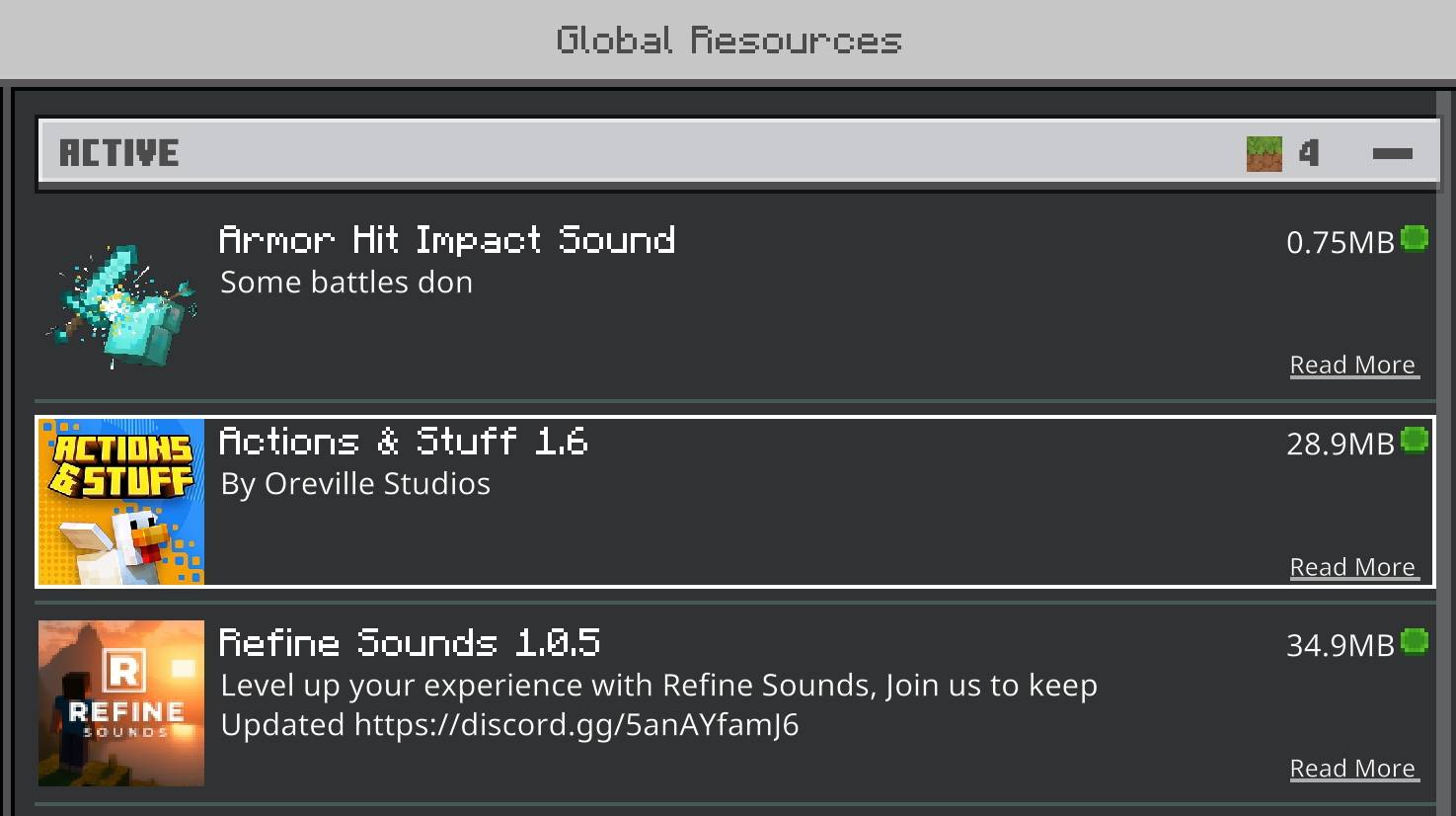 Armor Hit Impact Sound - Bedrock — screenshot 2