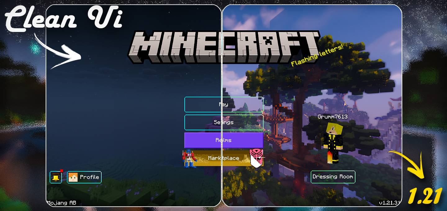 Clean Ui Texture Pack v5.9 | Blue - Green - Pink Mode — screenshot 1