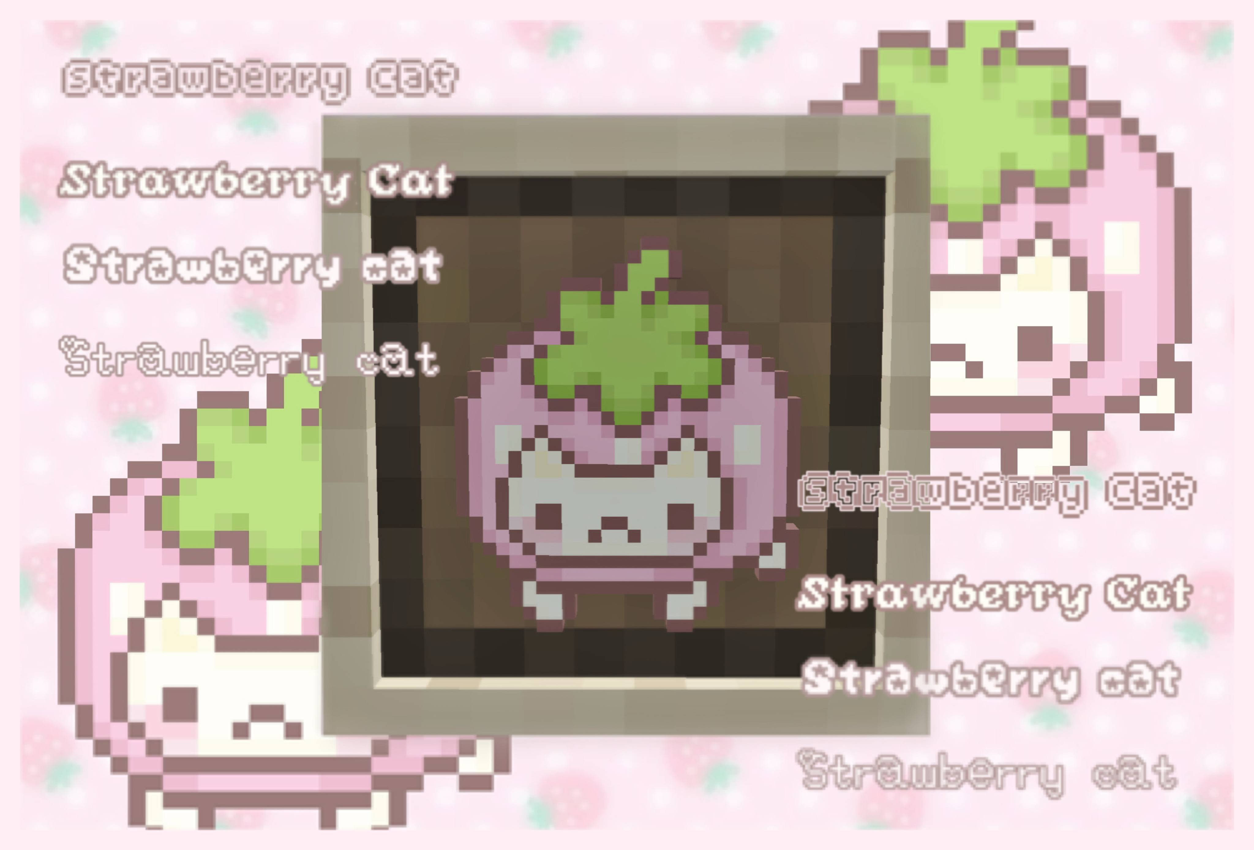 ⟡.· Big Strawberry Cat (apple) ⟡.· --w4ter's Cute Food Texture-- — screenshot 1