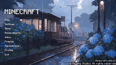 Animated Menu: Hydrangeas in Gentle Rain — screenshot 1