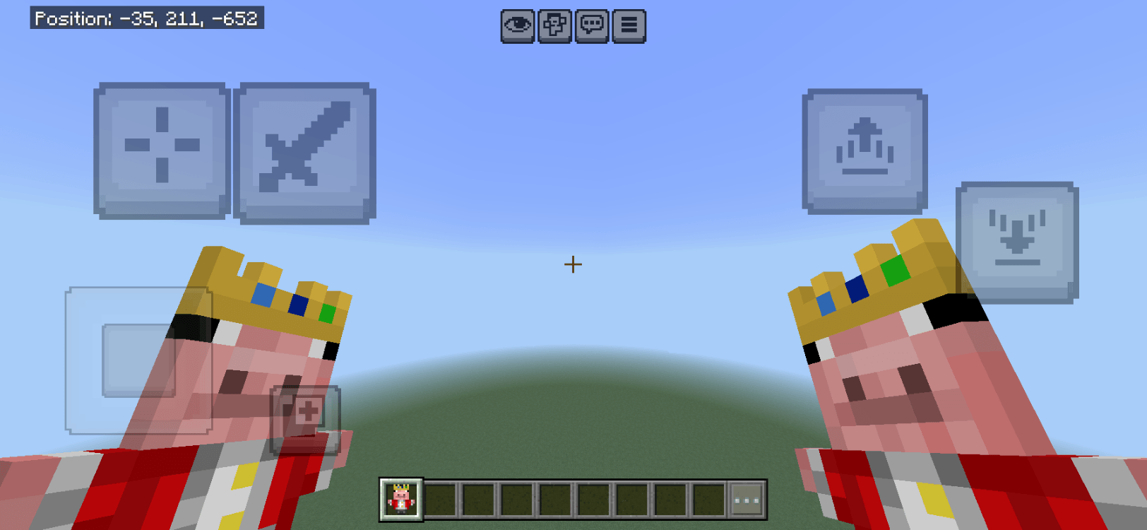 Technoblade looking totem of undying — screenshot 2