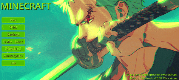 Animated Zoro Swordsman UI — screenshot 1