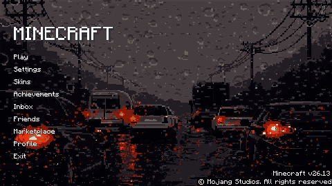 Animated Menu: Rain In The Heavy Traffic Pixel — screenshot 1