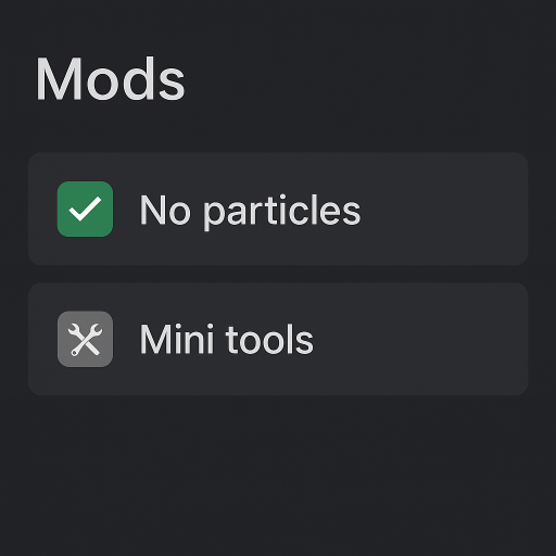 No particles + Mini tools