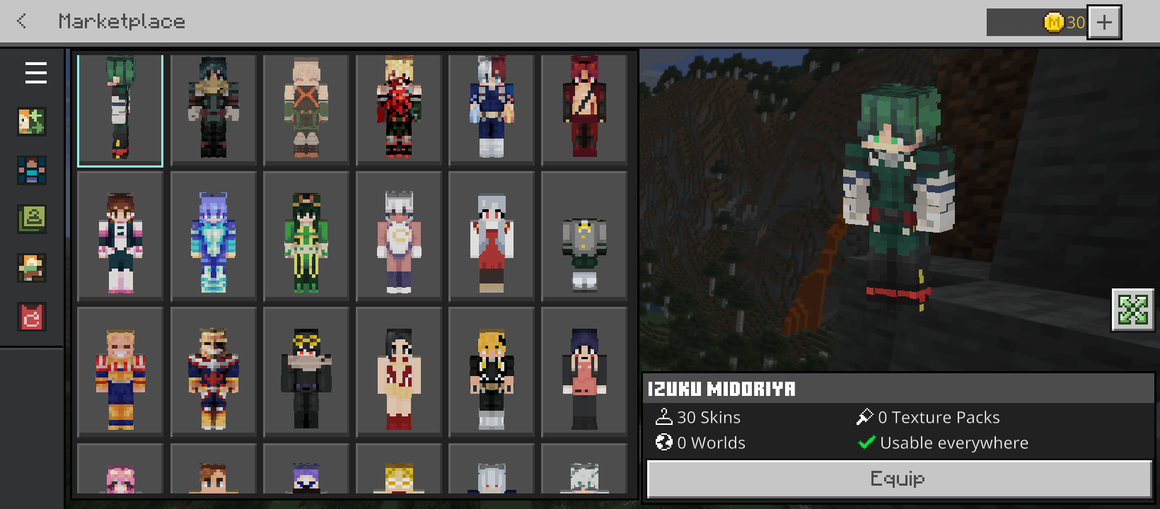 my hero academia skins — screenshot 1
