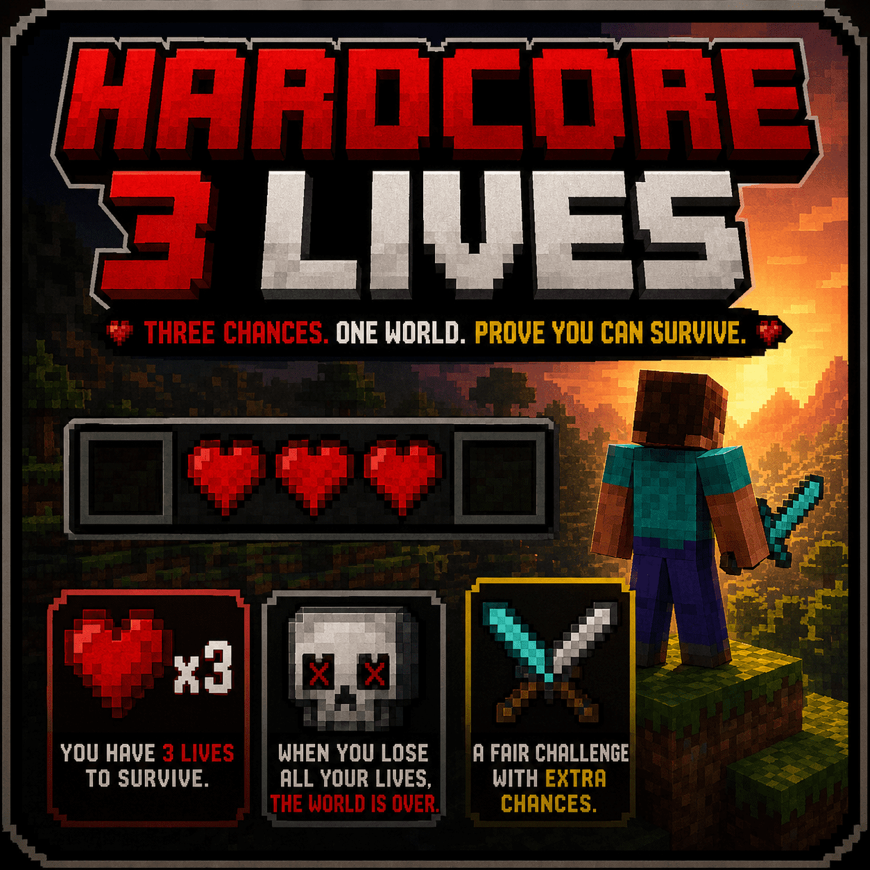 HARDCORE WITH 3 LIVES — screenshot 1