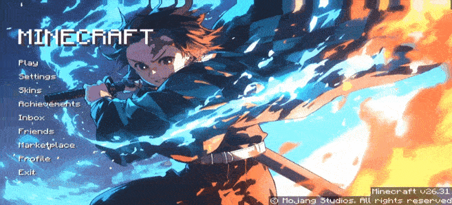 Animated Menu: Tanjiro — Water Flame (Kimetsu no Yaiba) — screenshot 1