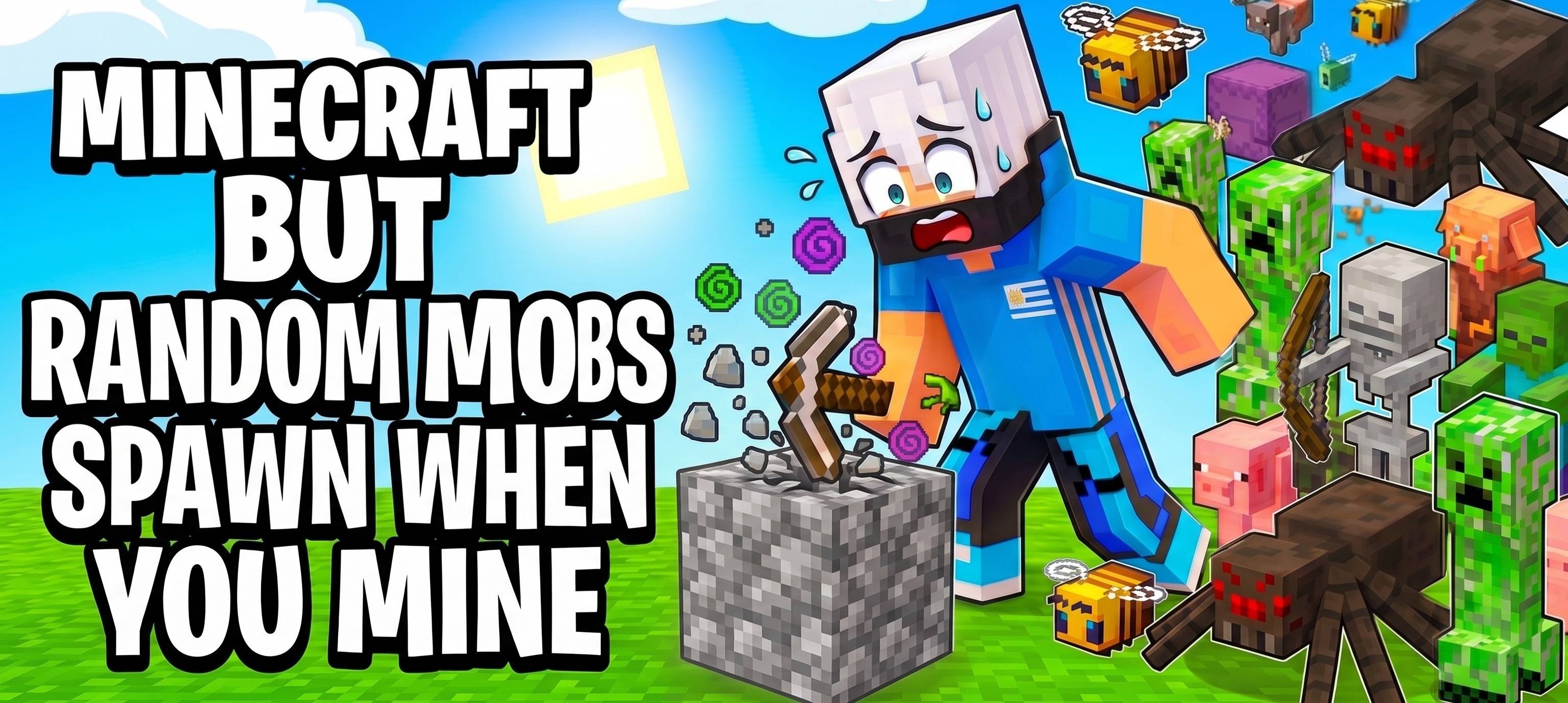 Minecraft But Random Mobs Spawns When You Mine — screenshot 1