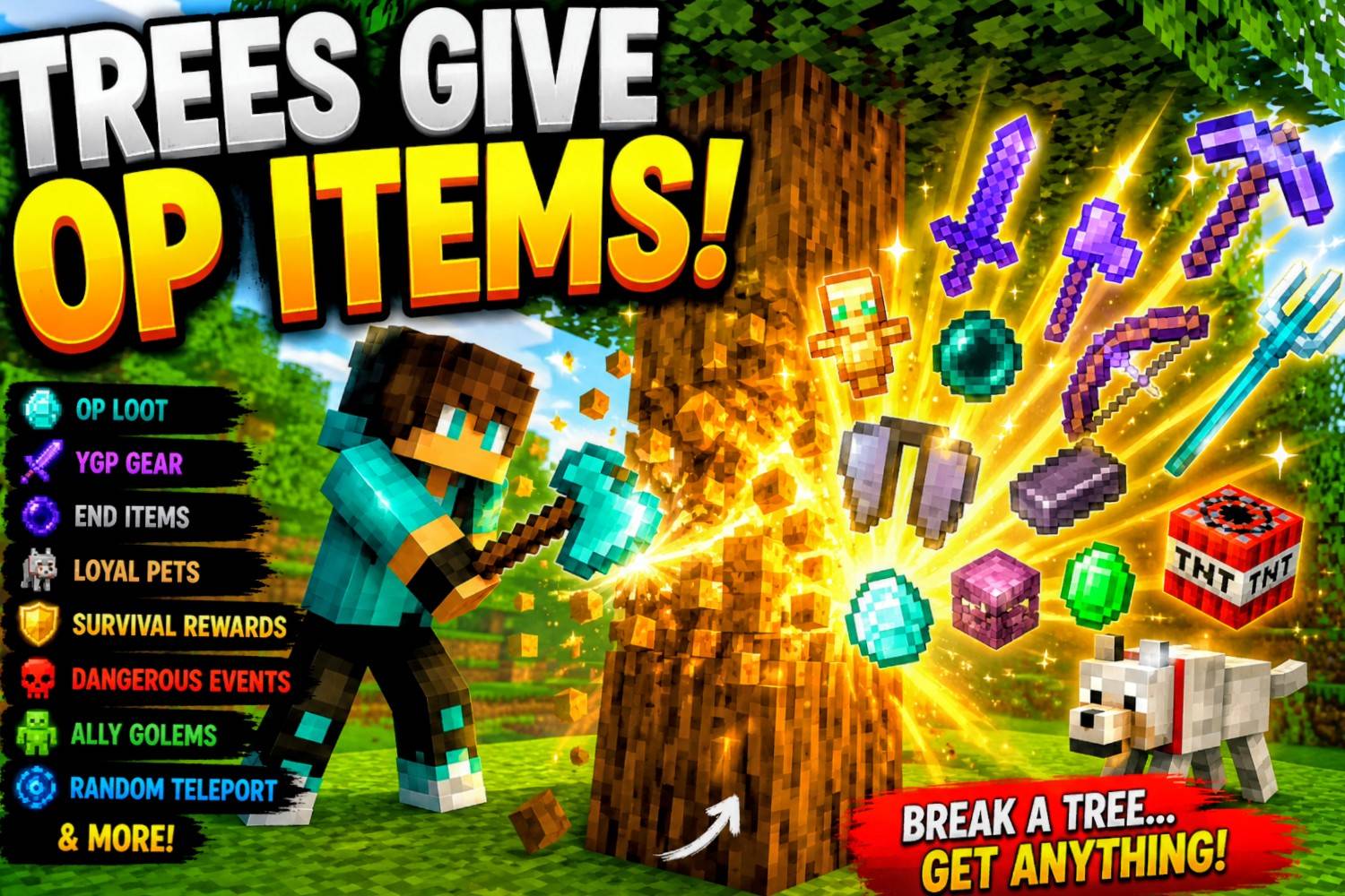 YGP! Minecraft But Trees Give OP Items — screenshot 1
