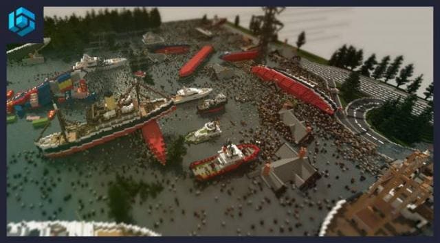 Tsunami Wave Hits The Coast