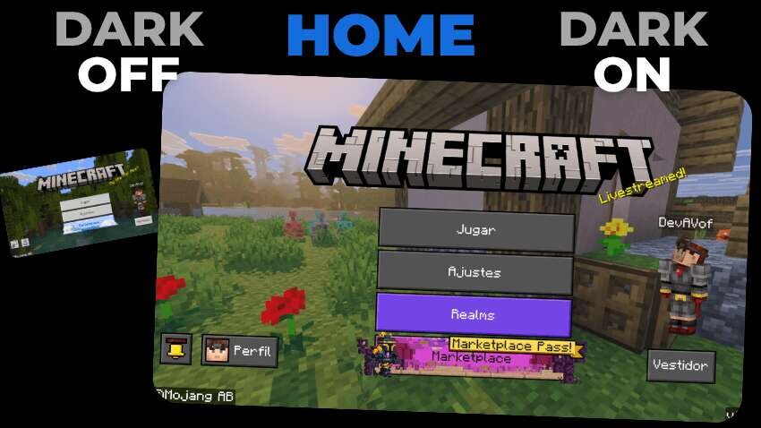 Dark Mode Minecraft UI Textures