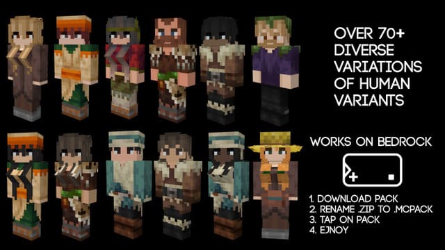 Human Player Villagers Textures