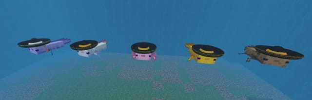 Axolotls with Hat 5D Textures