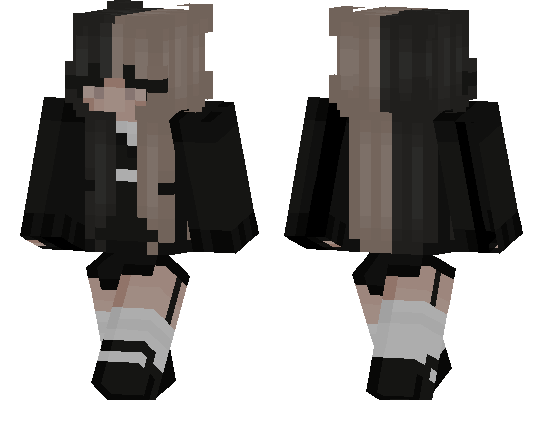 Black and Gray Girl Skin