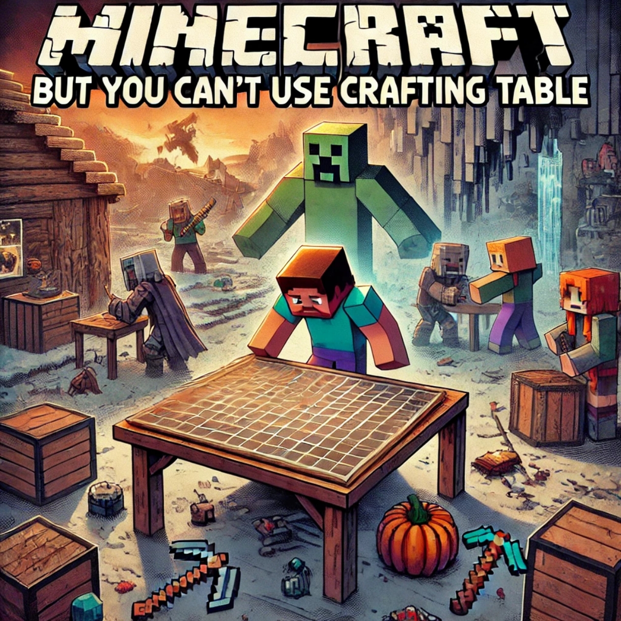 Minecraft but you can't use crafting table