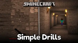 Simple Drills Mod (1.21.4, 1.20.1) – Upgrade Your Pickaxe for Tunnel Boring