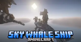 Sky Whale Ship Mod (1.21.1, 1.20.1) – Airborne Whale Towns