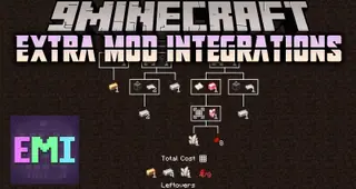 EMI Addon Extra Mod Integrations Mod (1.21.1, 1.20.1) – Viewing Listed Mods' Recipes