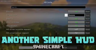 Another Simple HUD Mod (1.21.5, 1.16.5) – Minimal HUD With Compass And Coords